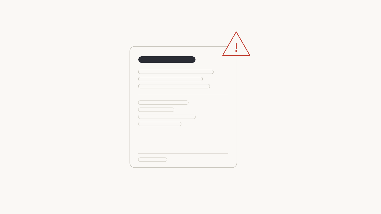 Builder deposit agreement with warning sign